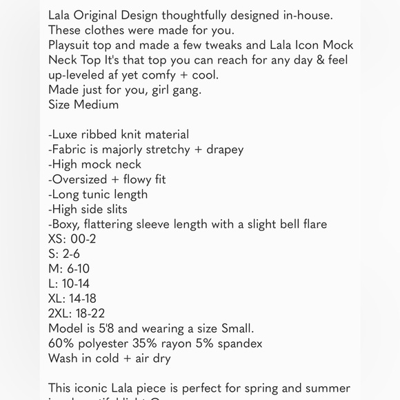 Dressed In LALA- Sold Out- Icon Mock Neck WHITE Top SIZE Medium - Picture 5 of 7